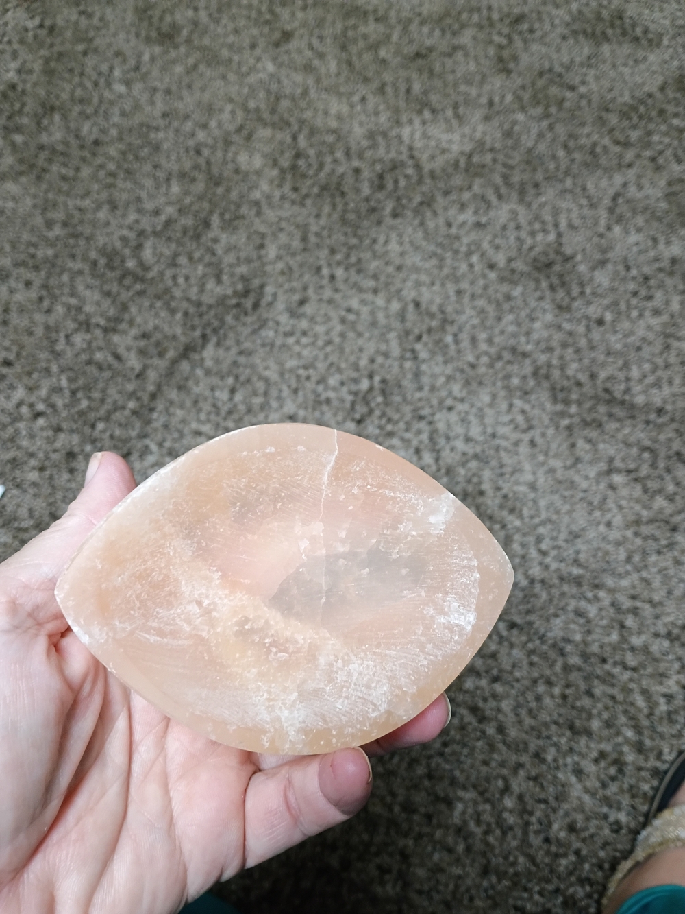 Peach Selenite Bowl